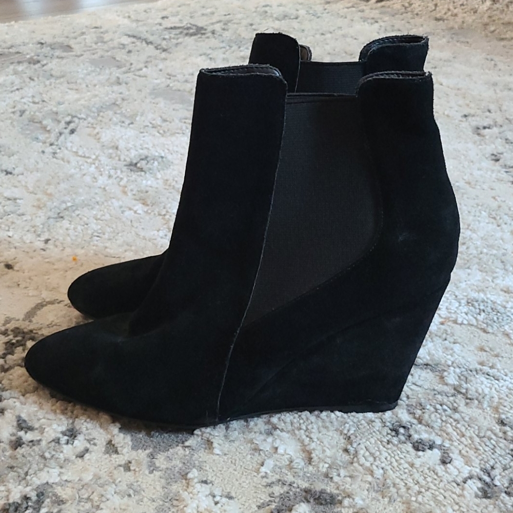 Black suede booties